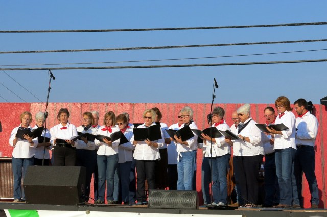 The community choir. Will is in the back, far right.